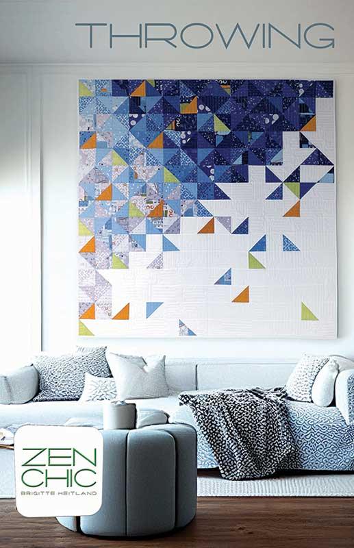 Throwing Bluish Quilt Pattern 61"x61" Brigitte Heitland Zen Chic ZC-TRQP