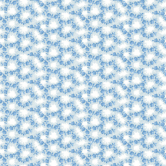 Blusette Petite Floral Light Blue Jan Shore Benartex Cotton Fabric