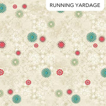 Boho Bliss Full Width Border 2 Beige Multi Northcott Cotton Fabric NC-29201-12