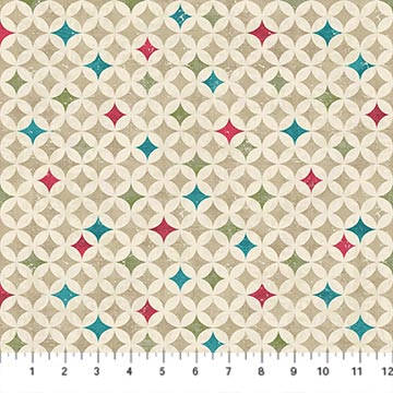 Boho Bliss Multicolored Grid Beige Multi Northcott Cotton Fabric NC-29205-12