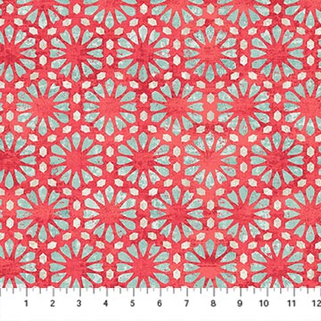 Boho Bliss Small Medallion Red Multi Northcott Cotton Fabric NC-29204-24