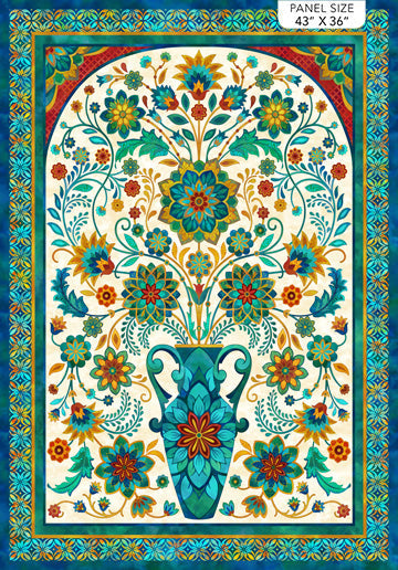 Boho Blooms Panel 36" Cream Multi Deborah Edwards Northcott Cotton Fabric