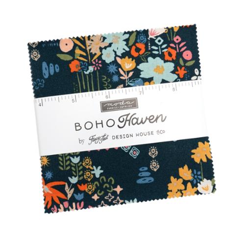 Boho Haven 5" Squares Charm Pack 42pcs Fancy that Design House Moda Cotton Fabric MD-45640PP
