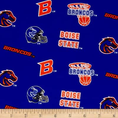 Boise State Broncos NCAA College Tone on Tone Sykel Cotton Fabric