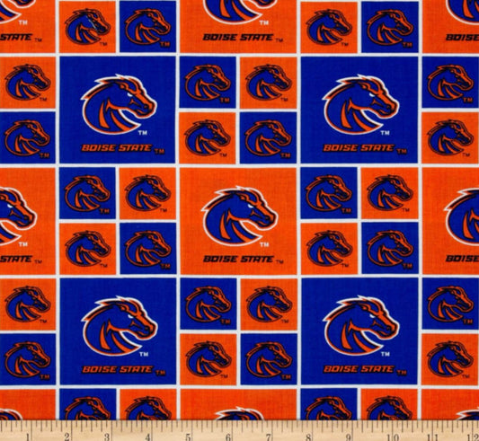 Boise State Broncos NCAA College Box Sykel Cotton Fabric