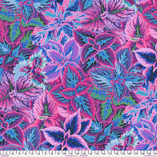 Bold Leaves Blue Philip Jacobs August 2025 Kaffe Fassett Collective Free Spirit Cotton Fabric FS-PWPJ132.BLUE