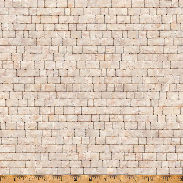 Bonjour Belle Brick Wall Antique Beige Hoffman Fabrics Cotton Fabric HF-X5728-A25