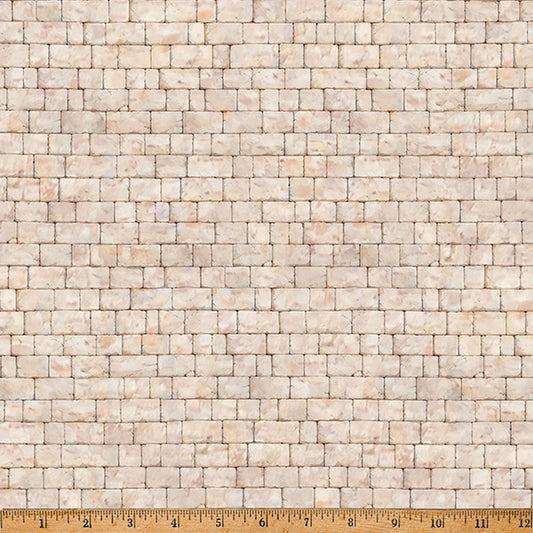 Bonjour Belle Brick Wall Antique Beige Hoffman Fabrics Cotton Fabric HF-X5728-A25