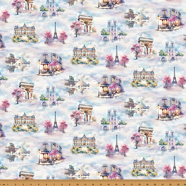 Bonjour Belle Scenic Motifs Lilac Hoffman Fabrics Cotton Fabric HF-X5723-30