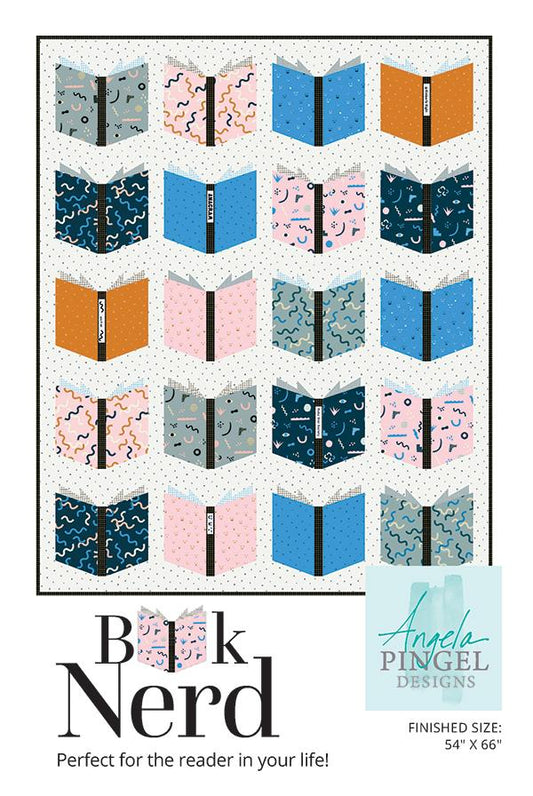 Book Nerd Fireglow 54"x66" Quilting Pattern Angela Pingel Designs AP-BN105