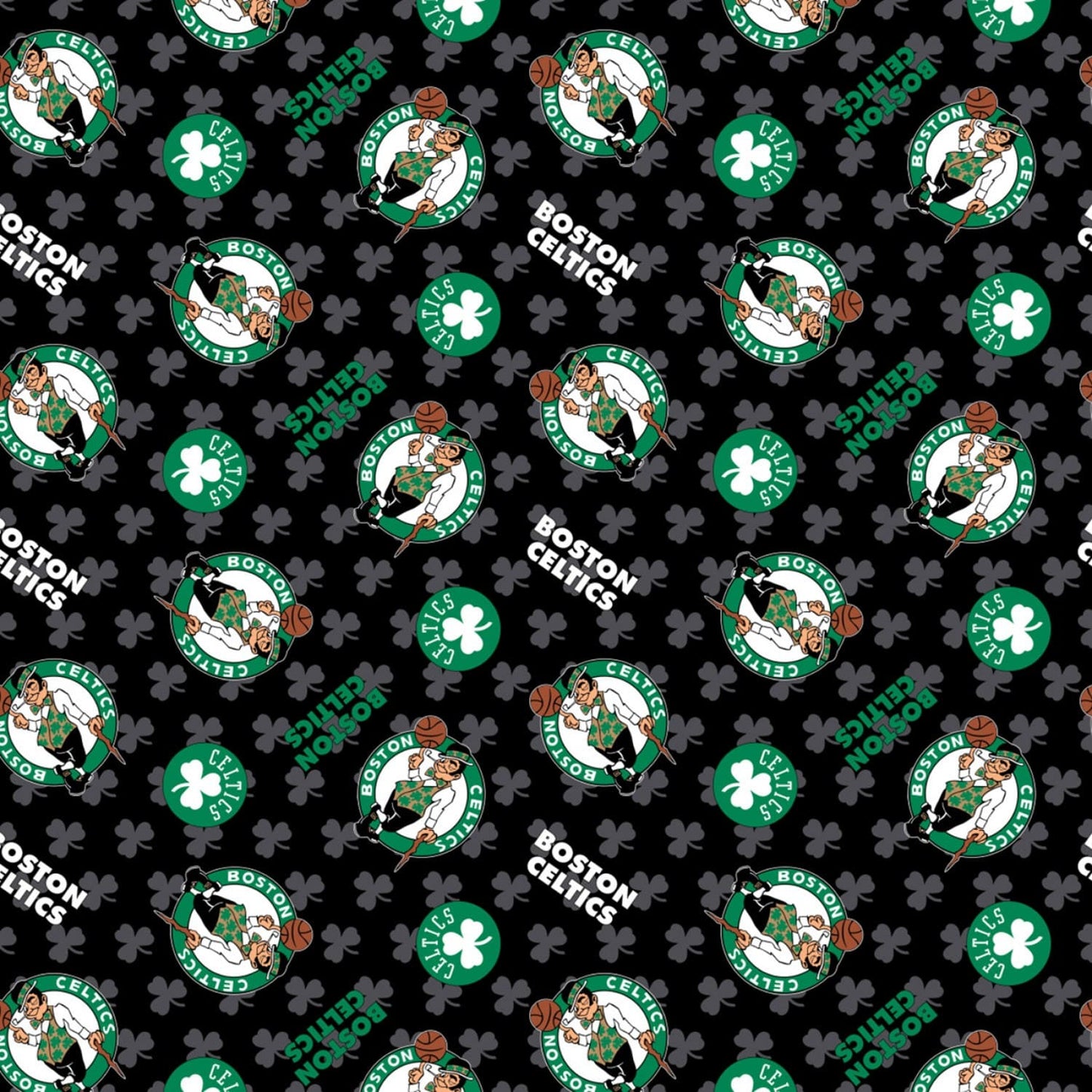 Boston Celtics NBA Basketball Allover Camelot Cotton Fabric