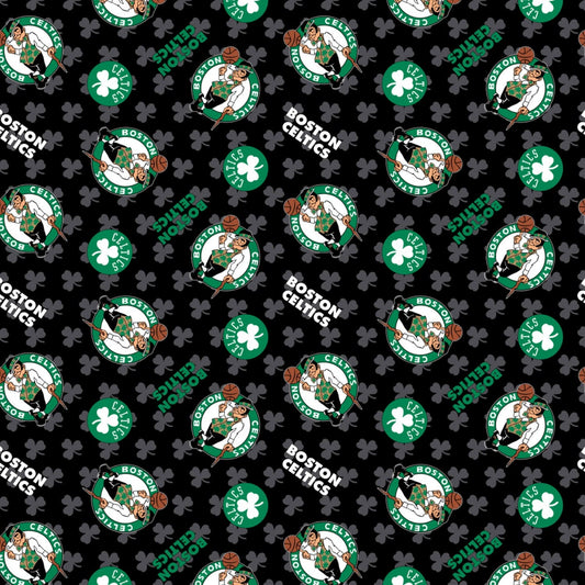 Boston Celtics NBA Basketball Allover Camelot Cotton Fabric