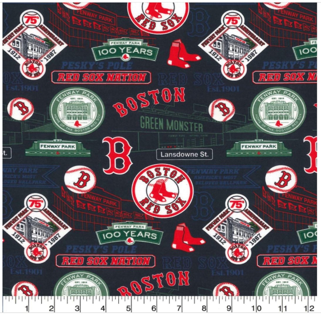 Boston Red Fabric Traditions Sox MLB Baseball Stadium Fabric Traditions Cotton Fabric