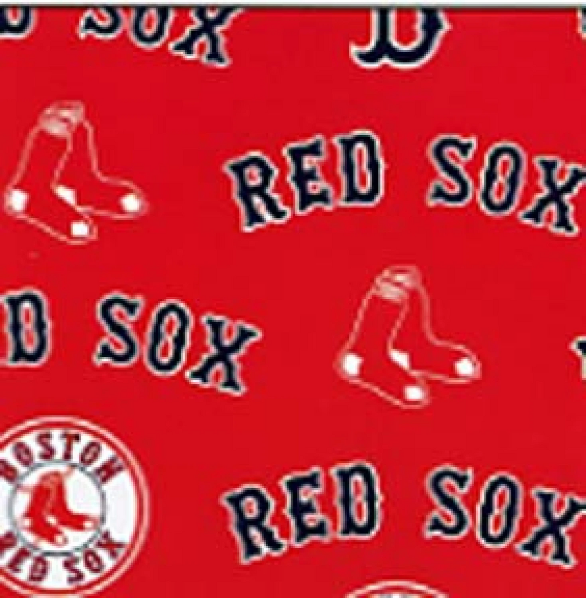 Boston Red Sox MLB Baseball Logo Fabric Traditions 58-60 inches wide Polyester FLEECE Fabric MLB-6575-B