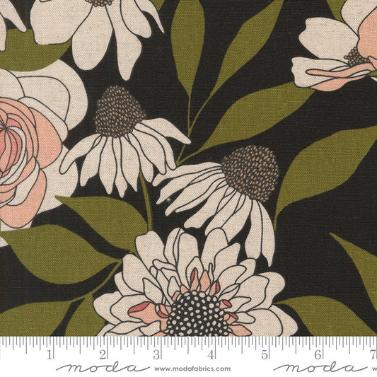 Botany Mochi Linen Ink Black Alli K Design Moda Cotton Linen Fabric MD-11550-12L