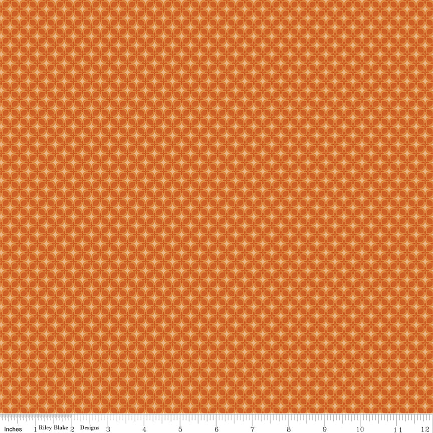 Bountiful Geometric Autumn Orange Sandy Gervais Riley Blake Designs Cotton Fabric RB-C17867-AUTUMN