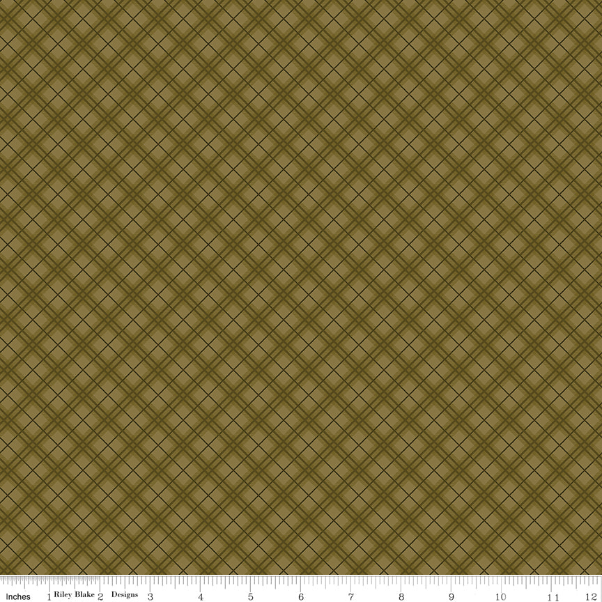 Bountiful Plaid Green Sandy Gervais Riley Blake Designs Cotton Fabric RB-C17863-GREEN