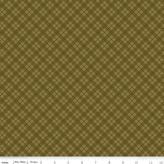 Bountiful Plaid Green Sandy Gervais Riley Blake Designs Cotton Fabric RB-C17863-GREEN