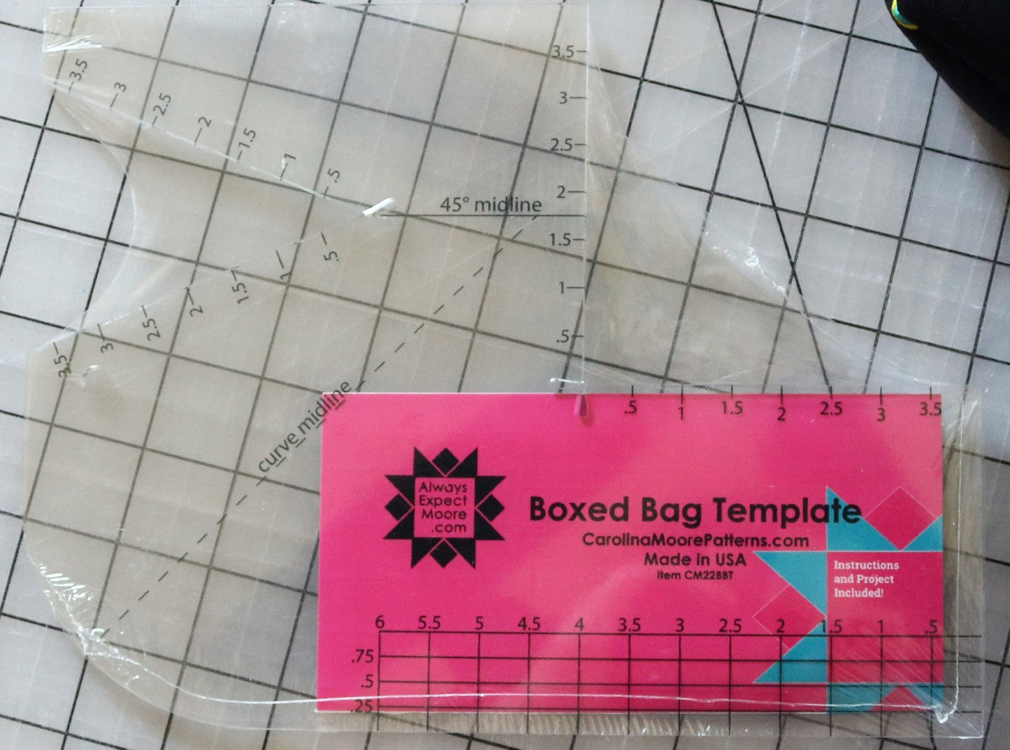 Boxed Bag Template Acrylic 7 1/2"x10" Carolina Moore