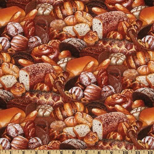Breads Mixed Food Festival Elizabeth's Studio Cotton Fabric