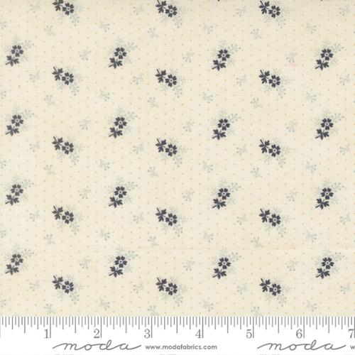 Breathtaking Blues Little Flower Small Floral Porcelain Ivory 3 Sisters Moda Cotton Fabric MD-44406-11