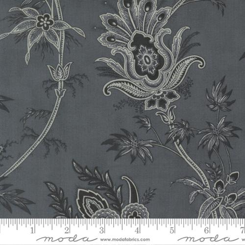 Breathtaking Blues Plume Florals Jacobean Dusk Dark Blue 3 Sisters Moda Cotton Fabric MD-44401-14