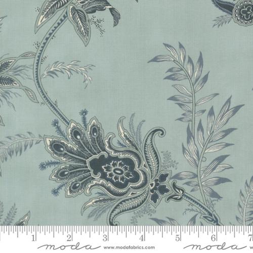 Breathtaking Blues Plume Florals Jacobean Sky Blue 3 Sisters Moda Cotton Fabric MD-44401-13