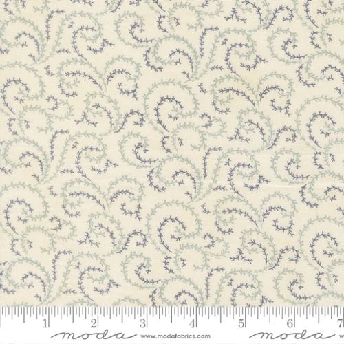 Breathtaking Blues Vine Blenders Porcelain Ivory 3 Sisters Moda Cotton Fabric MD-44407-11