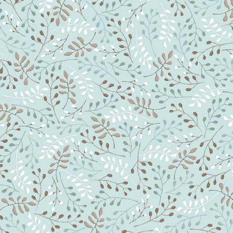 Brielle Garden Leaf Vine Turquoise Turnowsky Quilting Treasures Cotton Fabric