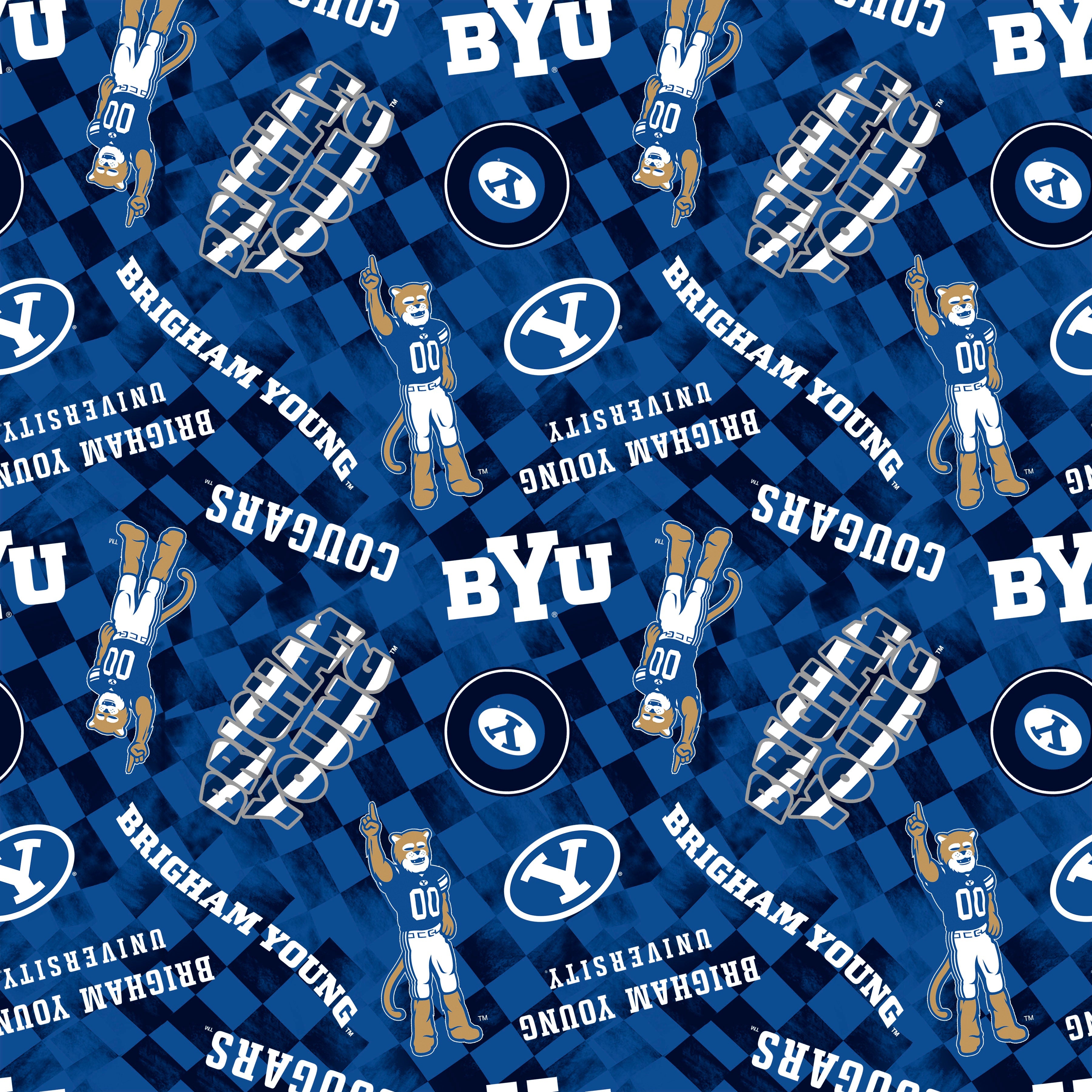 Byu Blue Brigham Young Cougars NCAA College Checks Bright Blue Sykel Enterprise ...