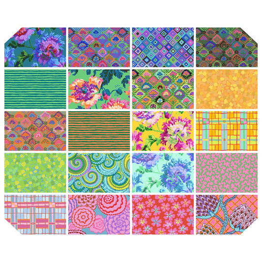 February 2024 Bright Design Roll 6" Strips Kaffe Fassett Collective Free Spirit Cotton Fabric