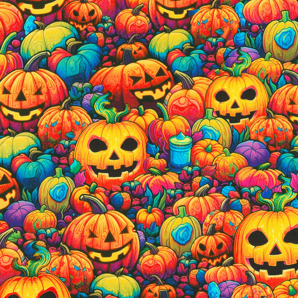 Bright Frights Pumpkin Orange Catriona Crehan Robert Kaufman Cotton Fabric RK-RCCD-23086-148