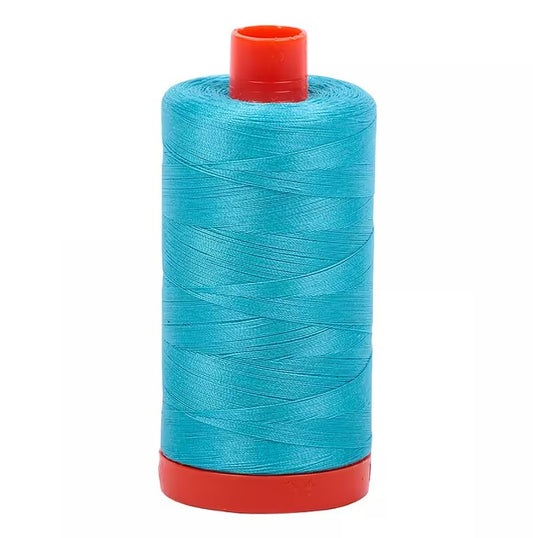 Bright Turquoise Aurifil Cotton Quilting Thread Solid 50wt 1300m 1422yds Aurifil AF-A1050-5005