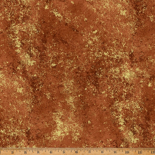 Brilliance Texture Rubyst Gold Metallic Hoffman Cotton Fabric