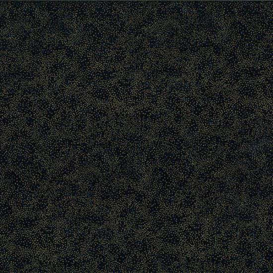 Brilliant Blender Tiny Dots Black Gold Metallic Hoffman Cotton Fabric