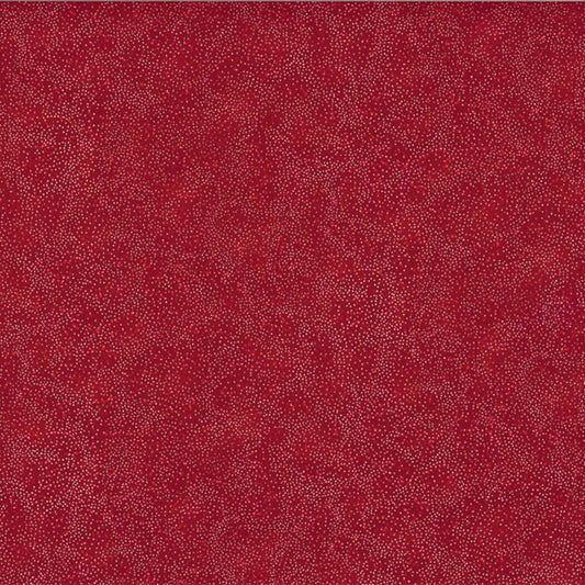 Brilliant Blender Tiny Dots Scarlet Red Silver Metallic Hoffman Cotton Fabric