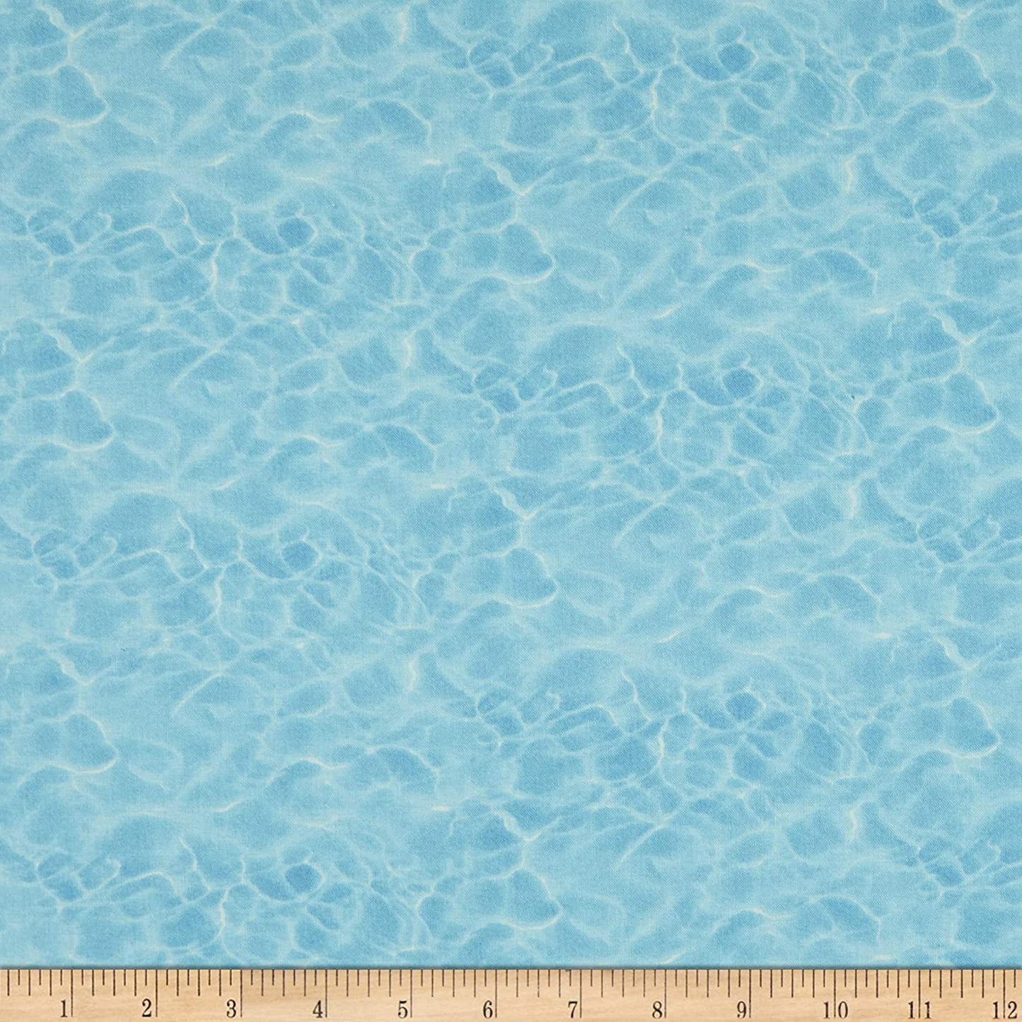 Calm Waves Broken Sky Blue Water Reflection Landscape Medley Elizabeth's Studio Cotton Fabric