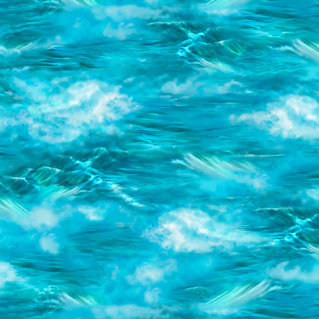 Brookside Lodge Clouds & Water Texture Blue Eva Nikolskaya Quilting Treasures Cotton Fabric