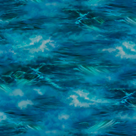 Brookside Lodge Clouds & Water Texture Dark Blue Eva Nikolskaya Quilting Treasures Cotton Fabric