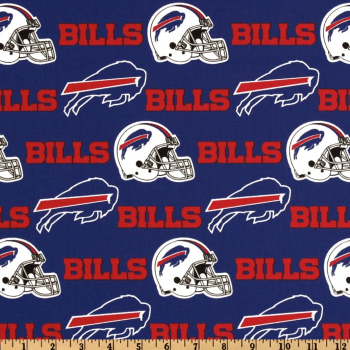 Buffalo Bills NFL Helmet and Logo Blue Fabric Traditions Cotton fabric