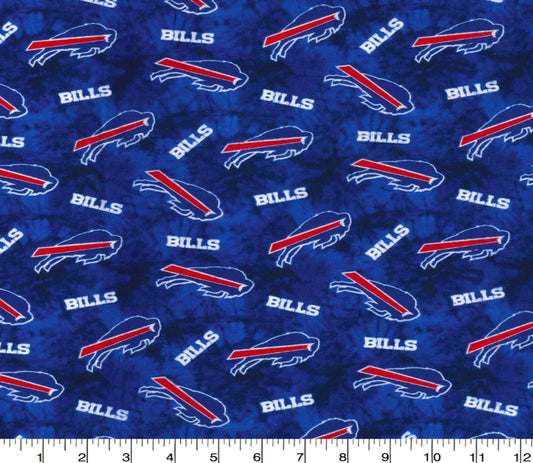 Buffalo Bills NFL Tie Dye FLANNEL Cotton Fabric