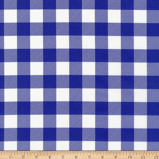 Buffalo Check Blue Paintbrush Studios Cotton Fabric