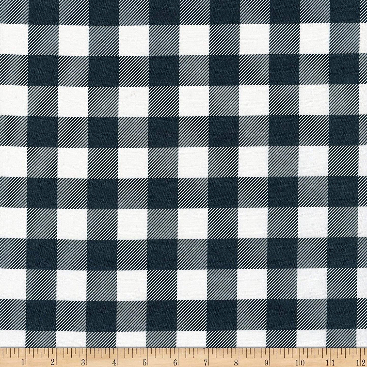 Buffalo Check Dark Green Paintbrush Studios Cotton Fabric