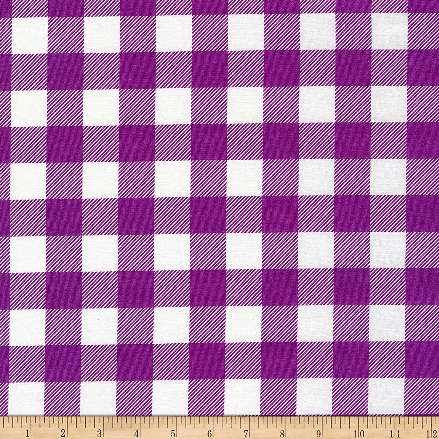 Buffalo Check Purple Paintbrush Studios Cotton Fabric