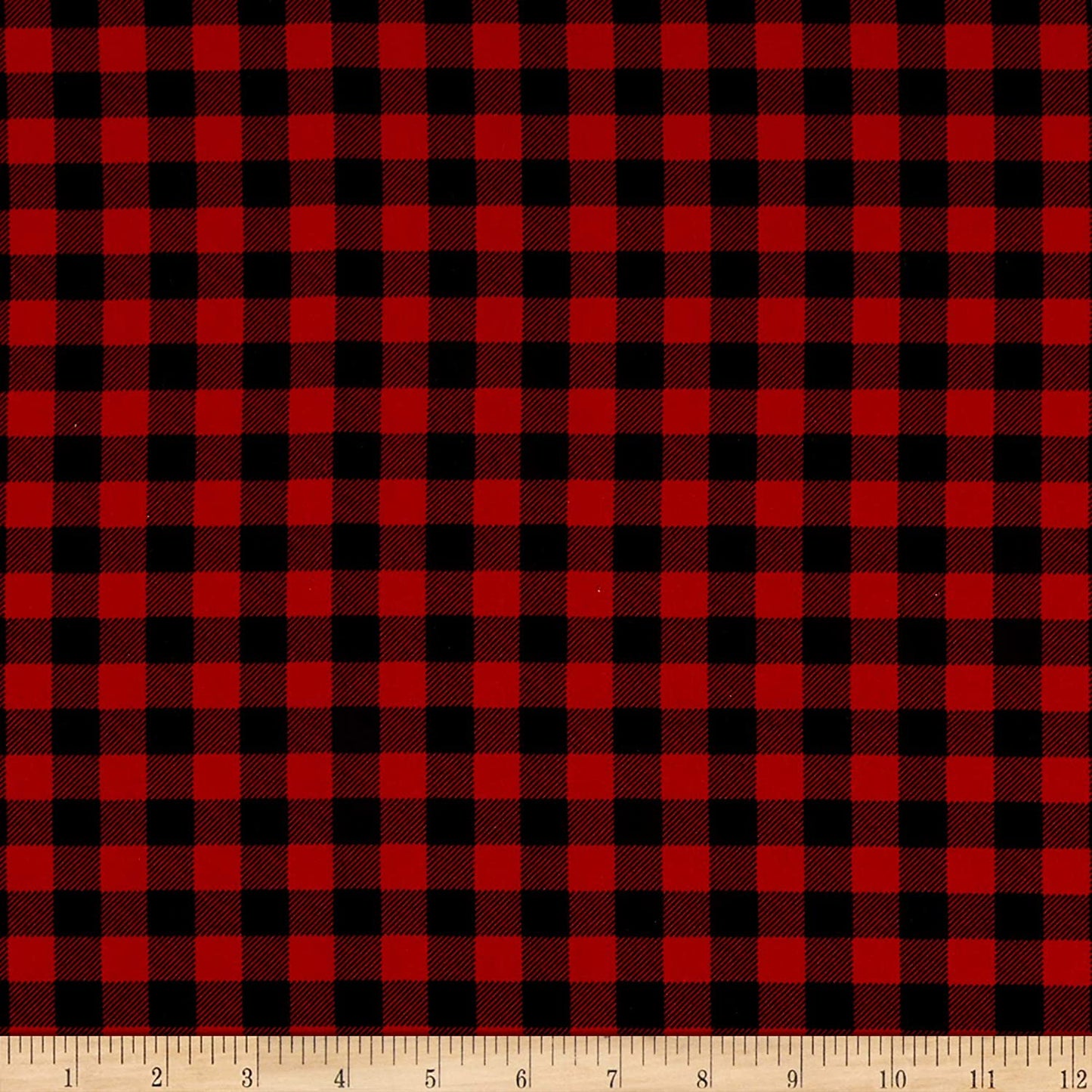 Buffalo Check Red Black Timber Gnomies Henry Glass Cotton Fabric