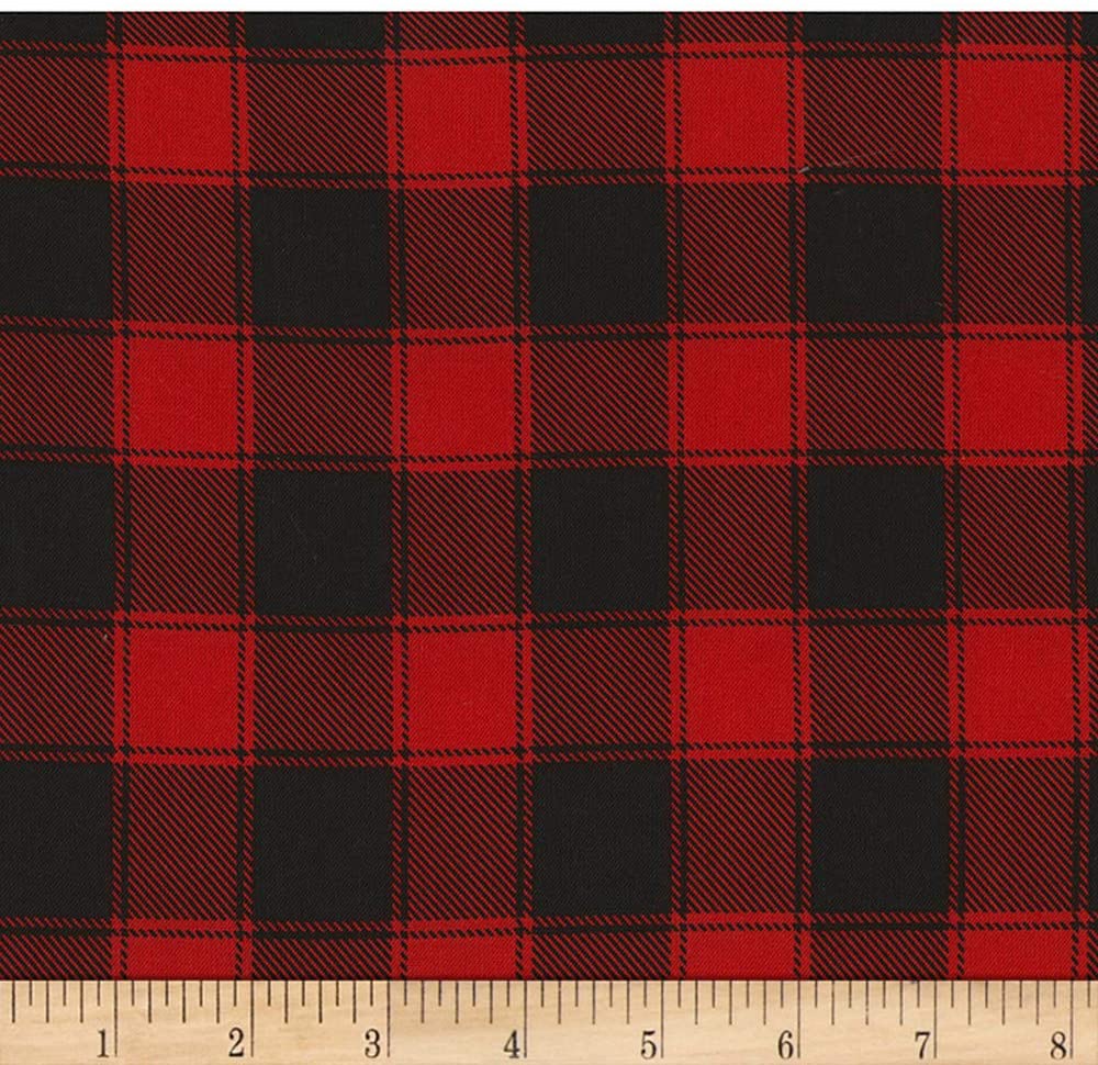 Buffalo Check Red and Black Christmas Cabin Timeless Treasures Cotton Fabric