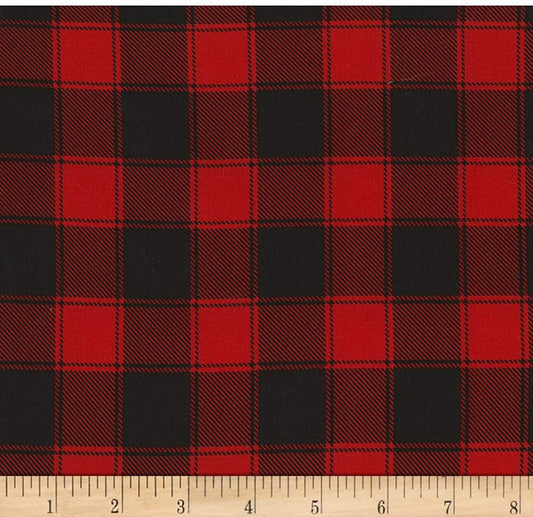 Buffalo Check Red and Black Christmas Cabin Timeless Treasures Cotton Fabric