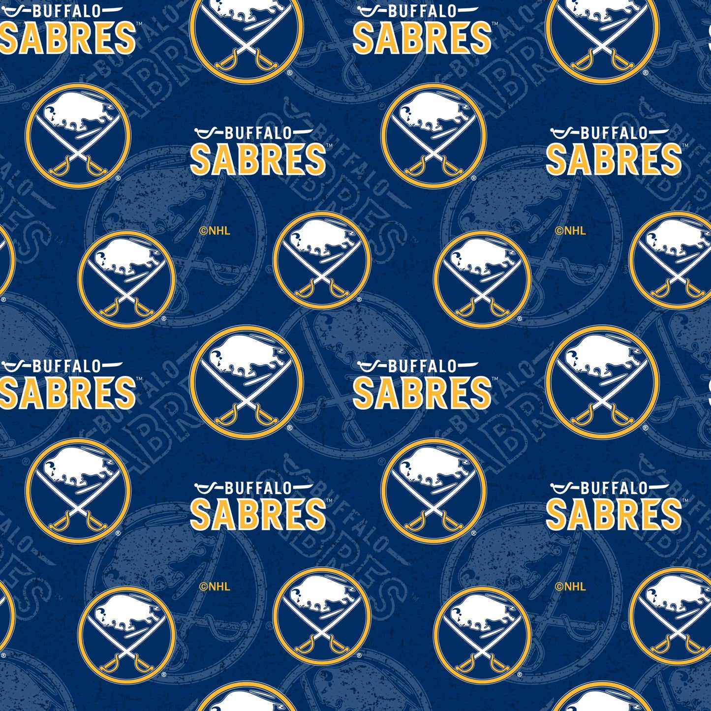 Buffalo Sabres NHL Hockey Tone on Tone Cotton Fabric