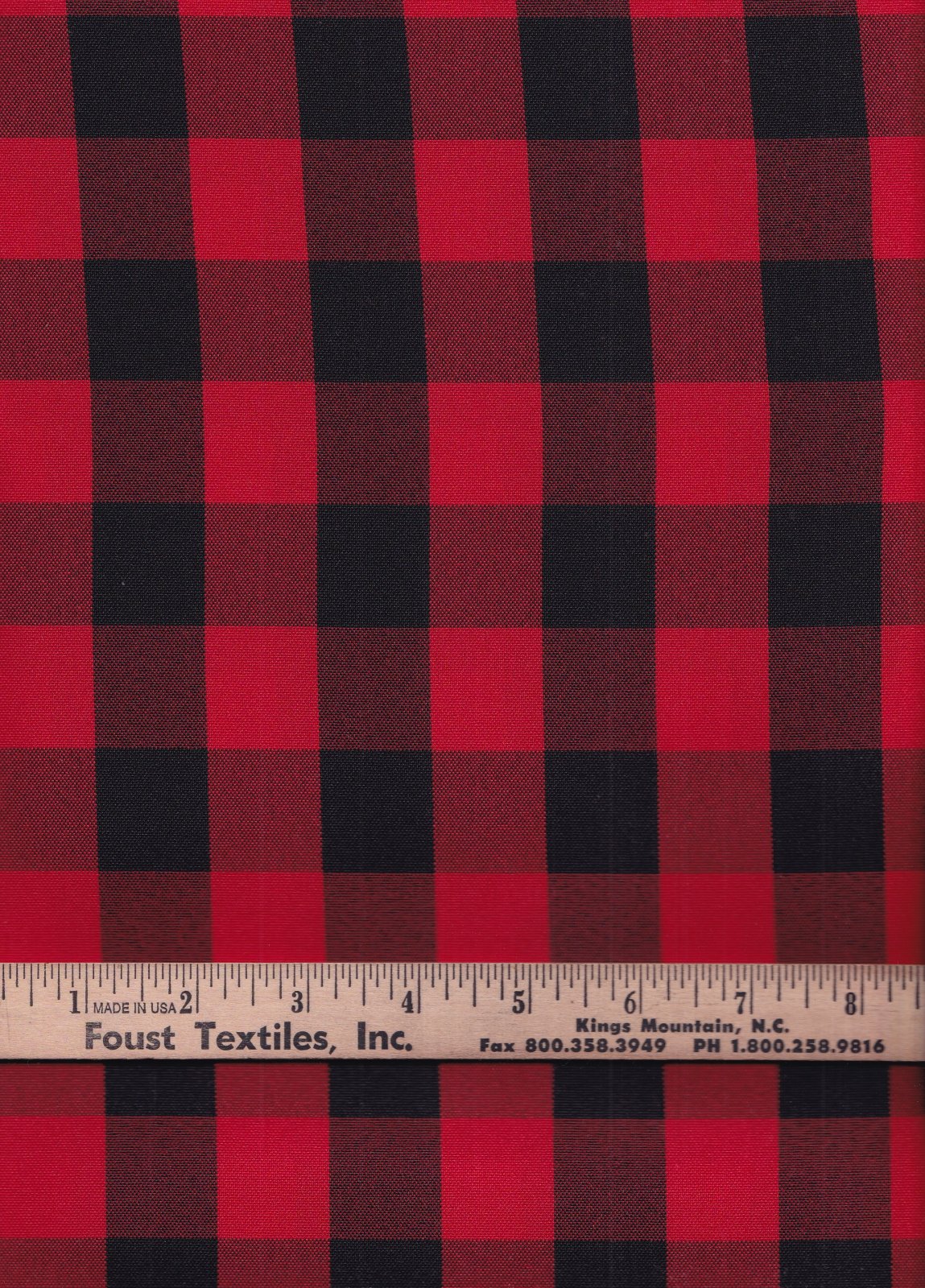 Buffalo Check Tablecloth Poplin 1" Red Black Foust Textiles Polyester Fabric FT-BUFFALOCHECKPOPLIN