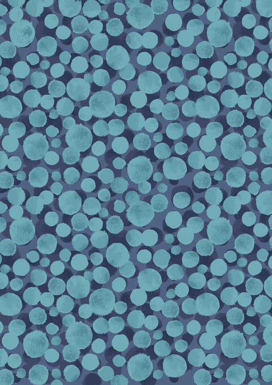 Bumbleberries Blender Bubbly Blue Multi Lewis & Irene Cotton Fabric LI-BB039